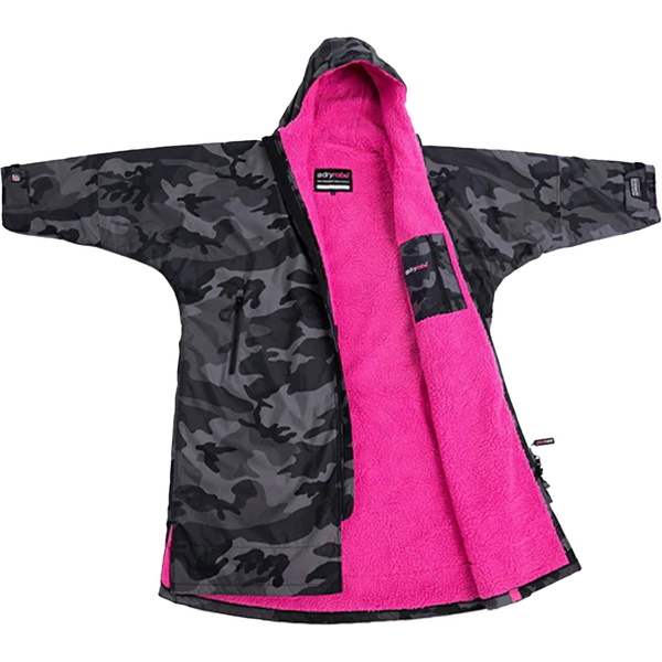 2026 Dryrobe Advance Long Sleeve Changing Robe DALSV3 - Black Camo / Pink